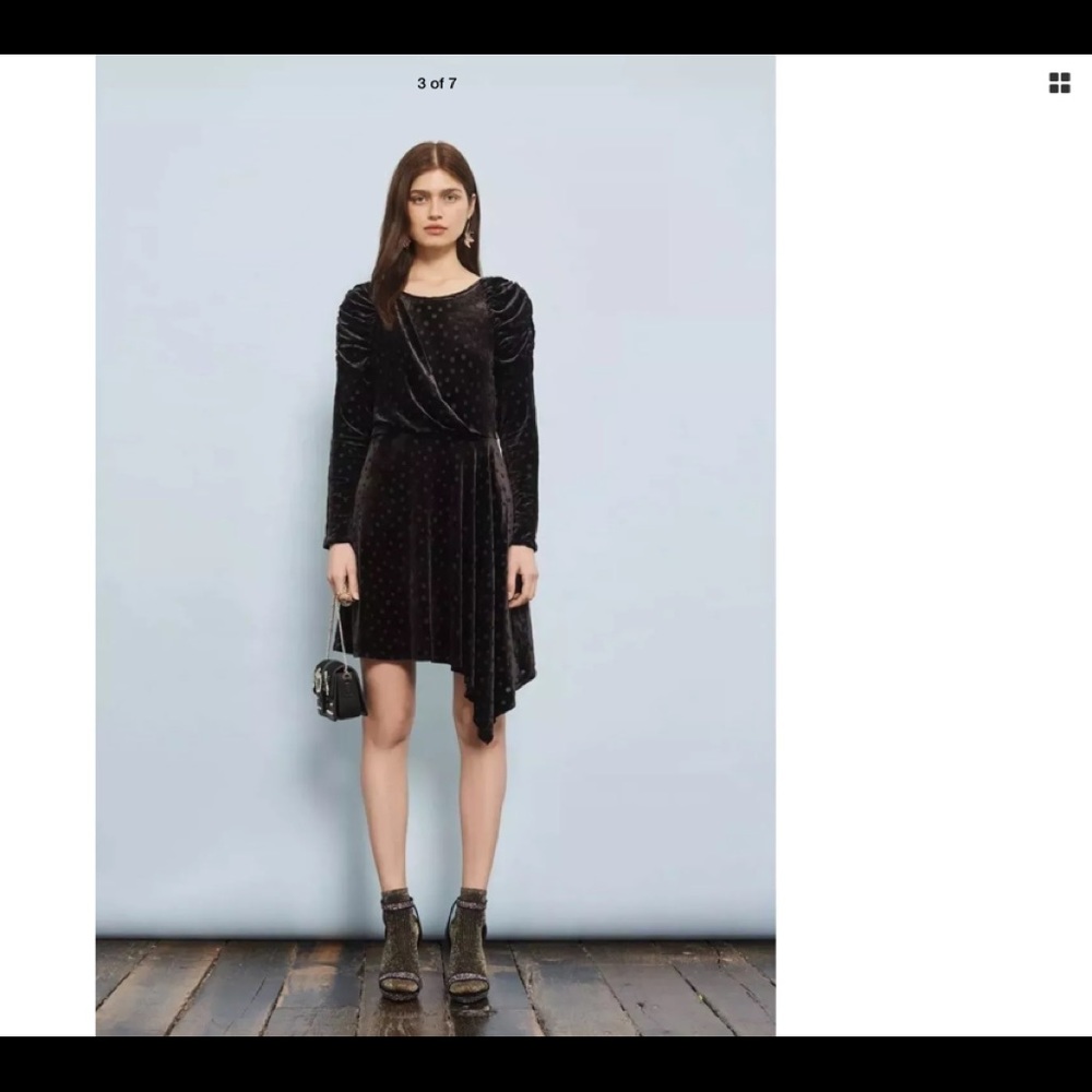 NWT topshop velvet asymmetrical dress size 8 - Picture 3 of 8